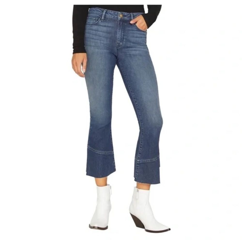 Sanctuary Connector Kick Crop Jeans Blue Flared 24